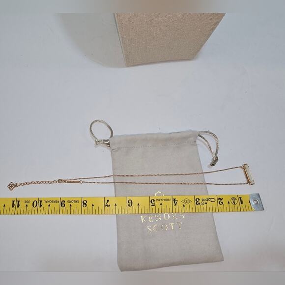 Kendra Scott Leanor Bar Necklace Rose gold Ivory mother of pearl New - Picture 5 of 6